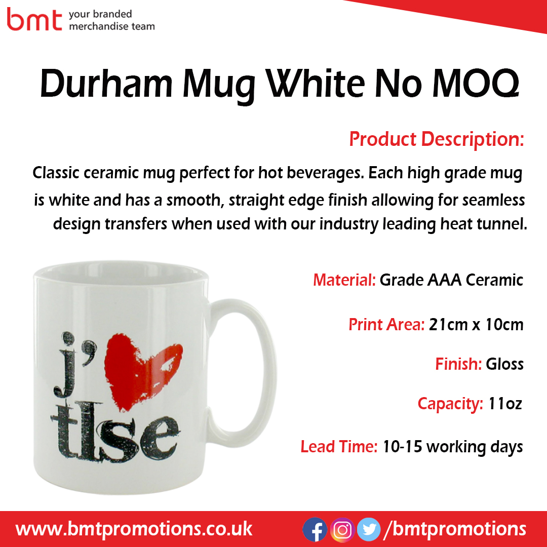 Durham Mug White No MOQ