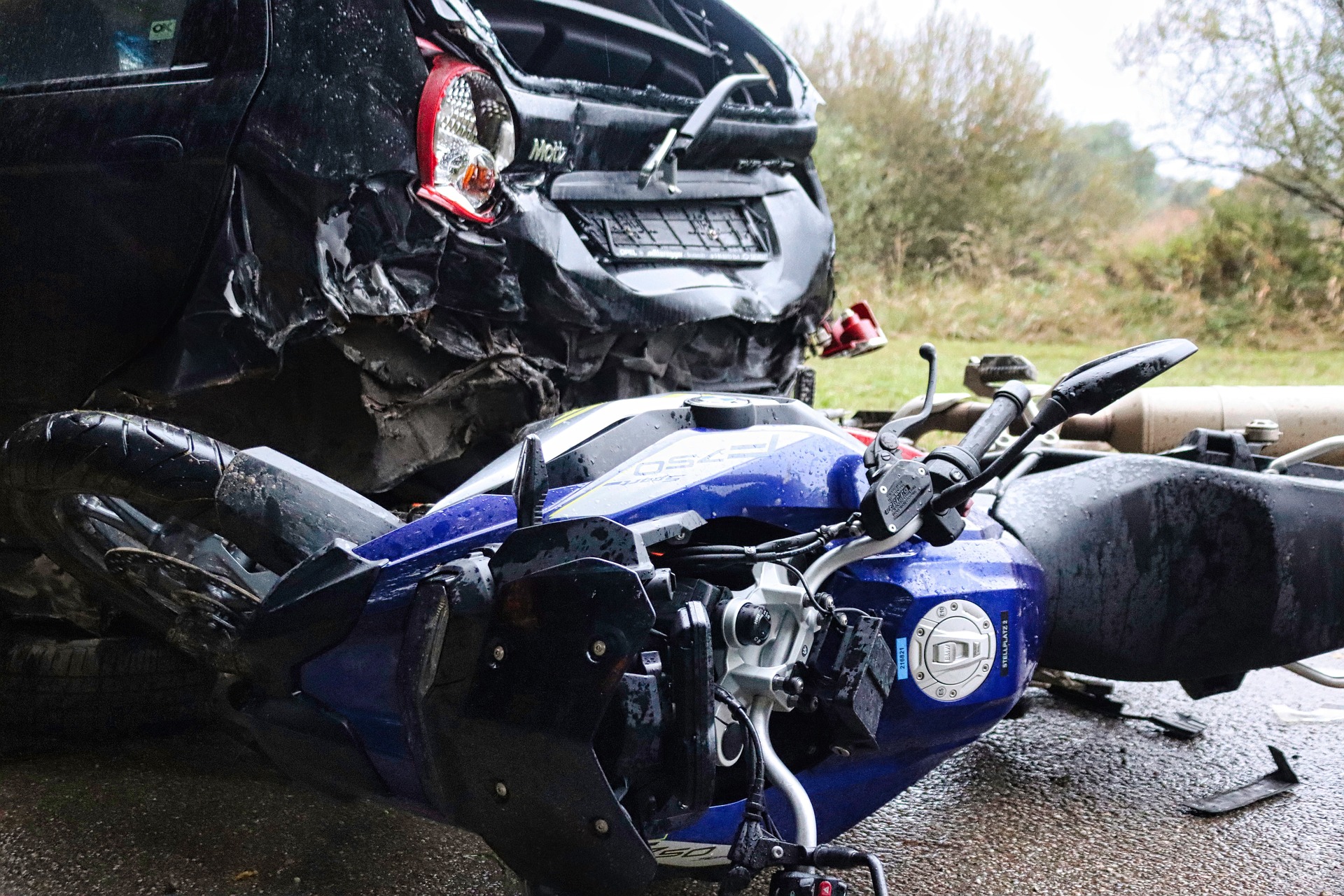 What is meant by contributory negligence in motorcycle accidents?