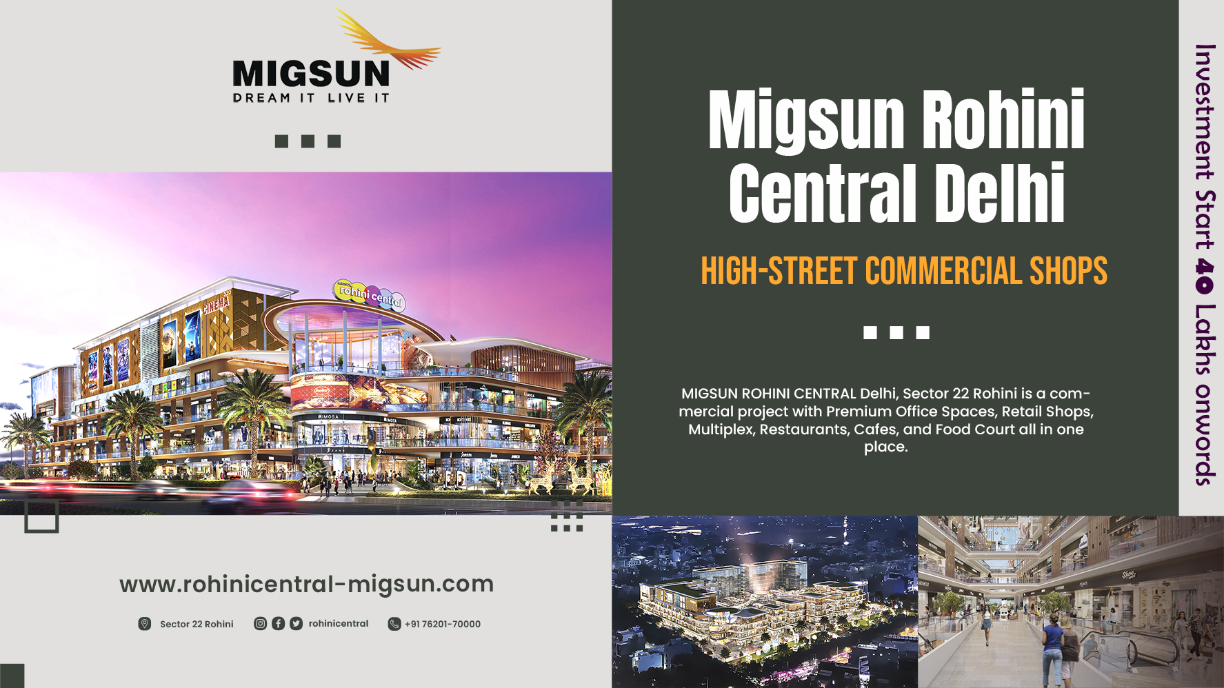 Migsun Rohini Central: A Premier Commercial Destination in Sector 22, Rohini, Delhi