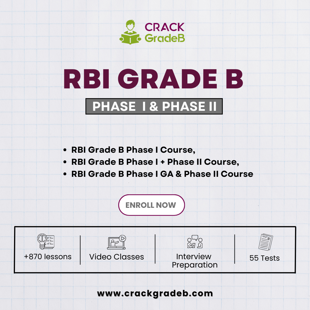 Prepare for RBI Grade B Exam with CrackGradeB Courses, Study Materials & Resources