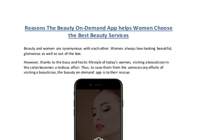 Factors to Prove that Beauty On-Demand Apps Helps Women Choose the Best Beauty Services