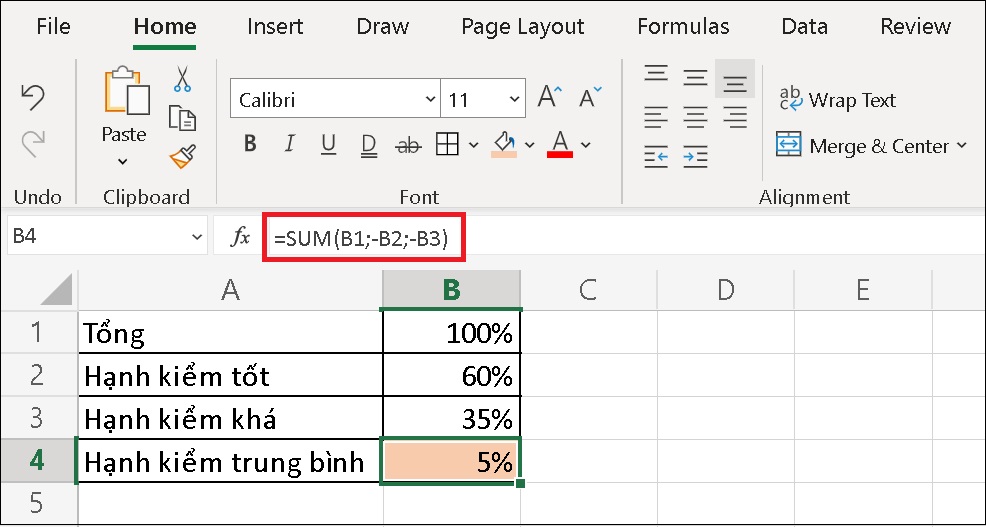 Làm sao để sử dụng hàm trừ với Excel