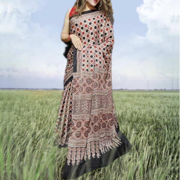 How to Style Your Ajrakh Modal Silk Saree for a Stunning Look