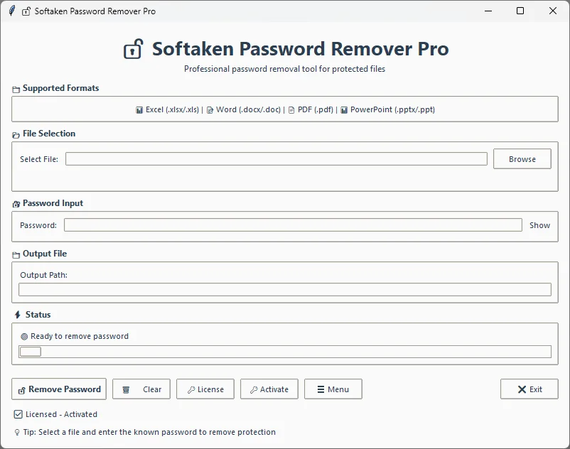 Softaken Freeware PowerPoint Password Remover