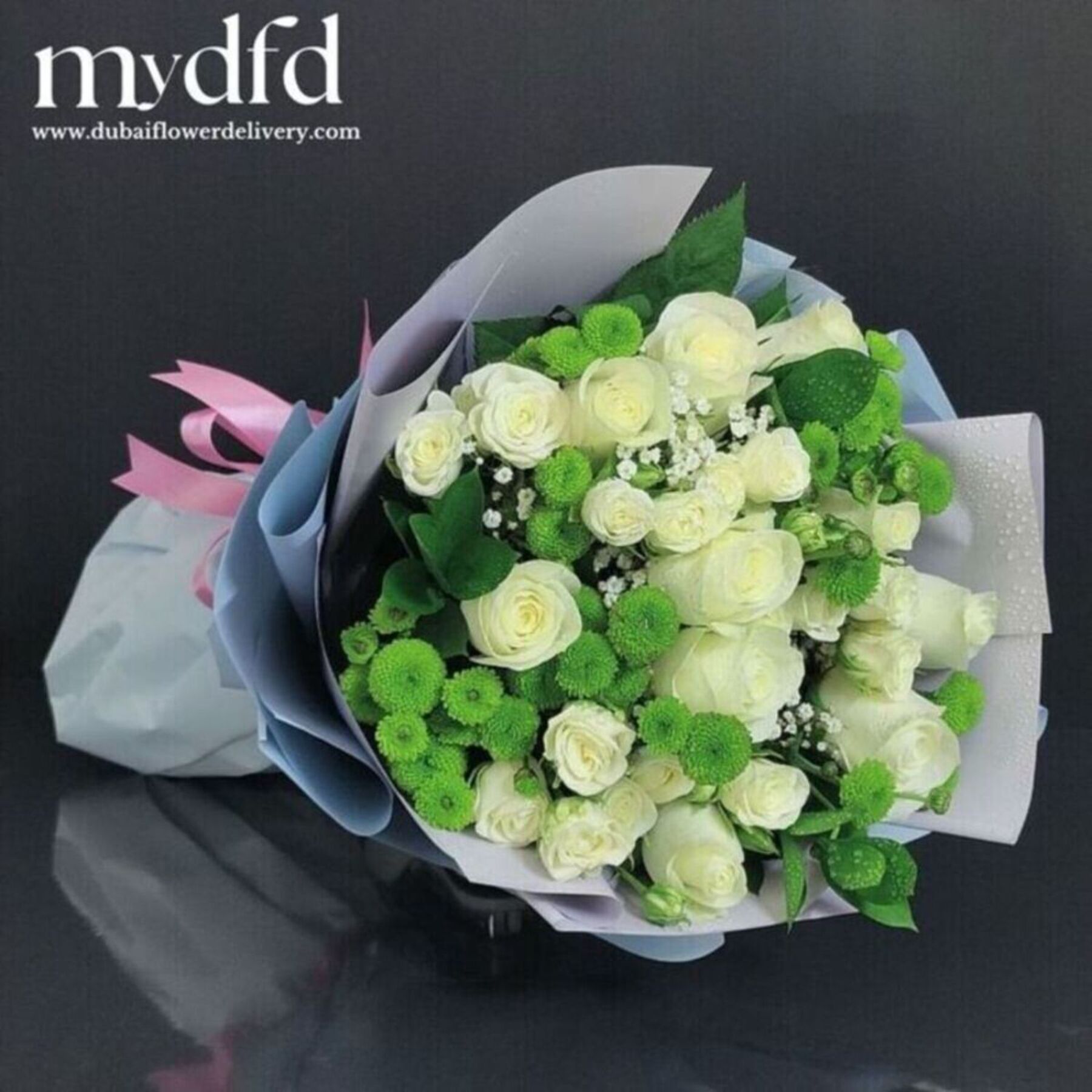 Green White Flower Bouquet