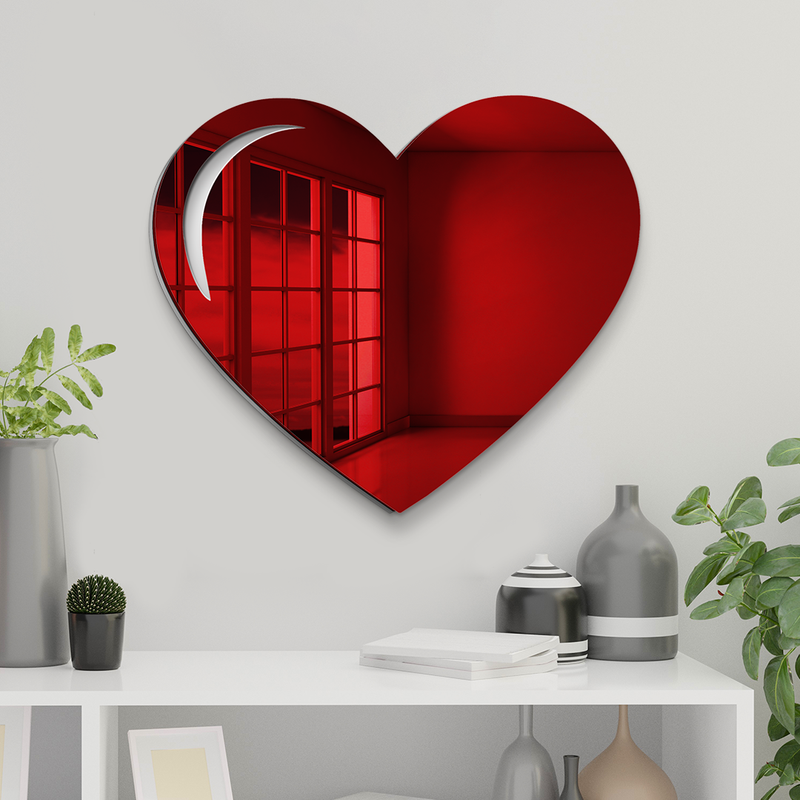 Love on Your Walls: Heart Silhouette Decorative Wall Mirror