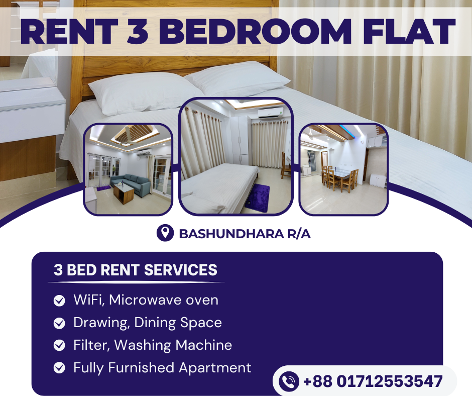 Rent a Fully Furnished 3BHK Serviced Apartment