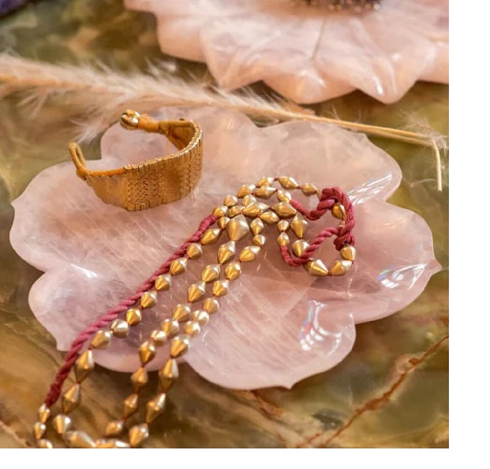 Rose quartz platter