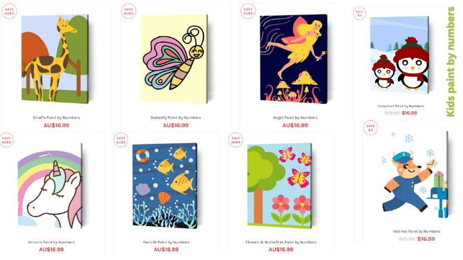 Amazing kids paint by numbers