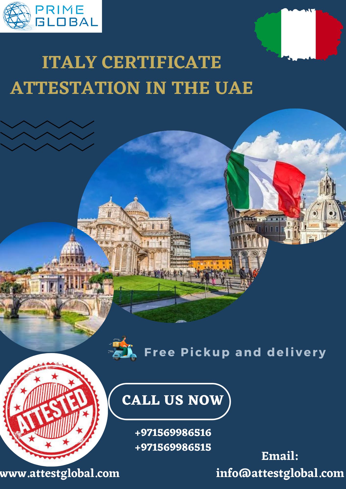 Italy certificate attestation for the UAE