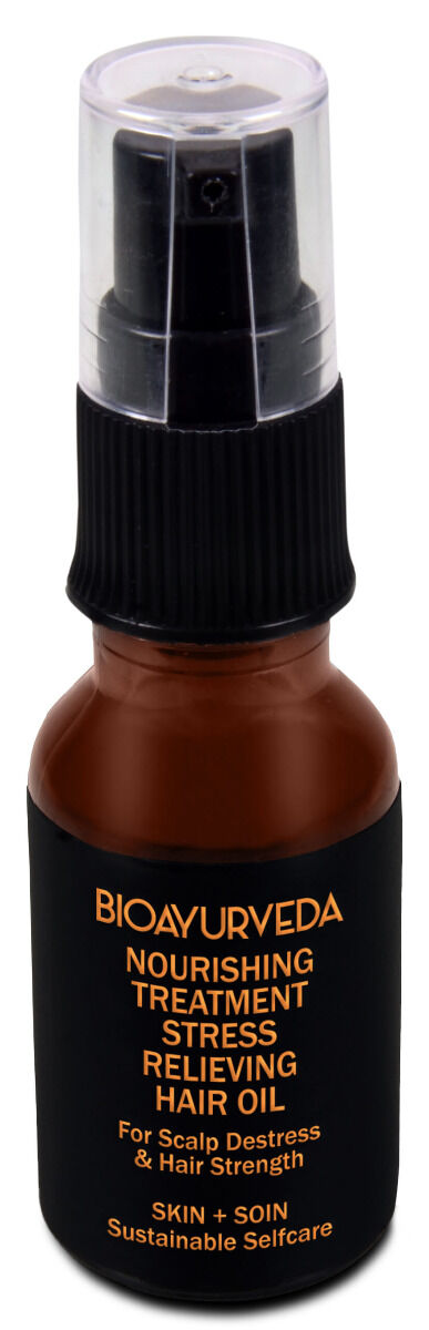 This Nourishing Treatment Stress Relieving Hair Oil form BIOAYURVEDA is formulated for revitalizing damaged hair and encouraging regrowth. It’s amazing and powerful blend boosts blood flow to the scalp, fighting hair loss, coarseness and split ends. It helps to build up nerves, eyes, and brain. With anti-depressant properties, it fights headaches & stress.