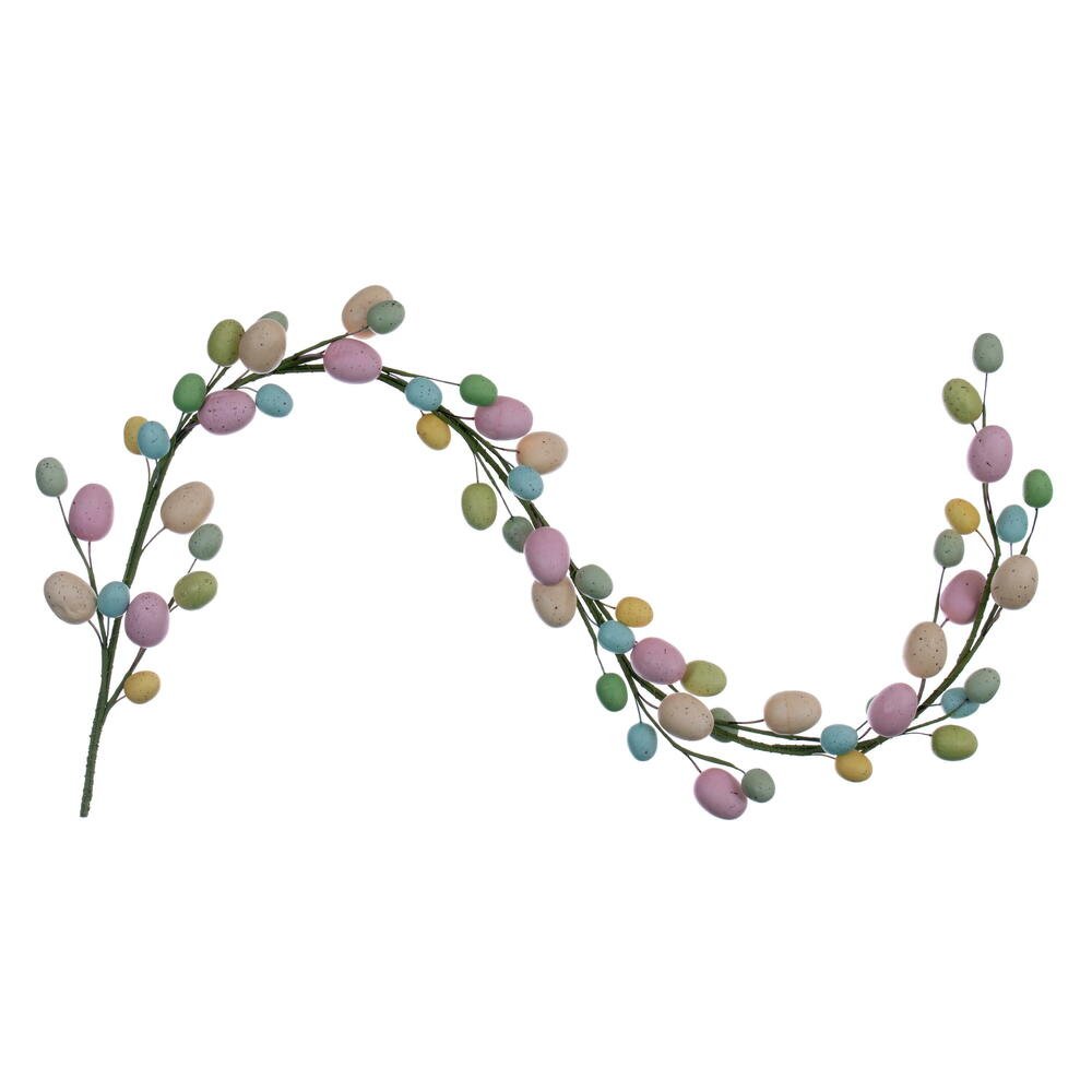 Sustainable Style: Artificial Coral/White Easter Eggs Garland for Eco-Conscious Decorators  