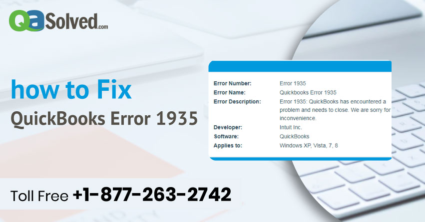How to Fix QuickBooks error 1935 Resolve|1-888-986-7735