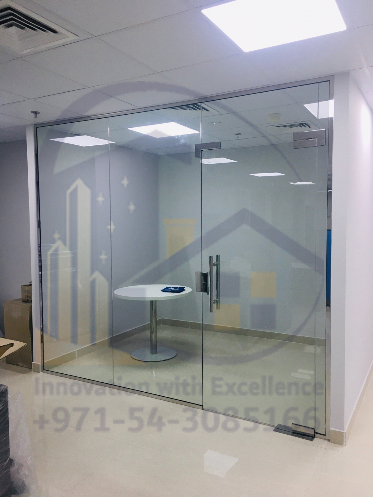 Sliding Glass Door Office Partition