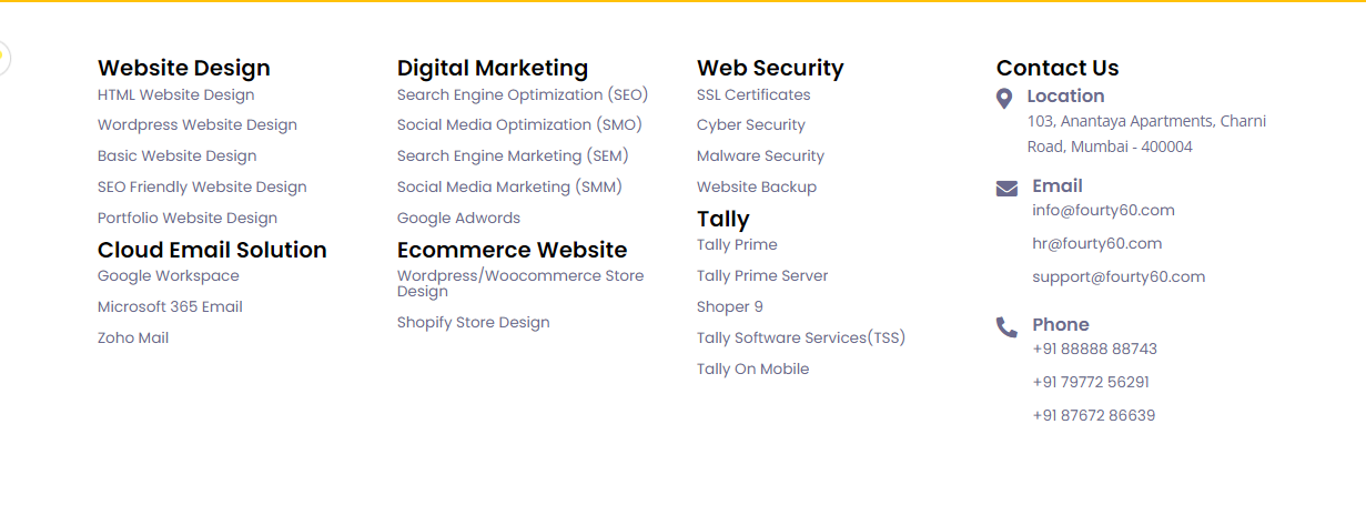 Services Offered By Fourty60