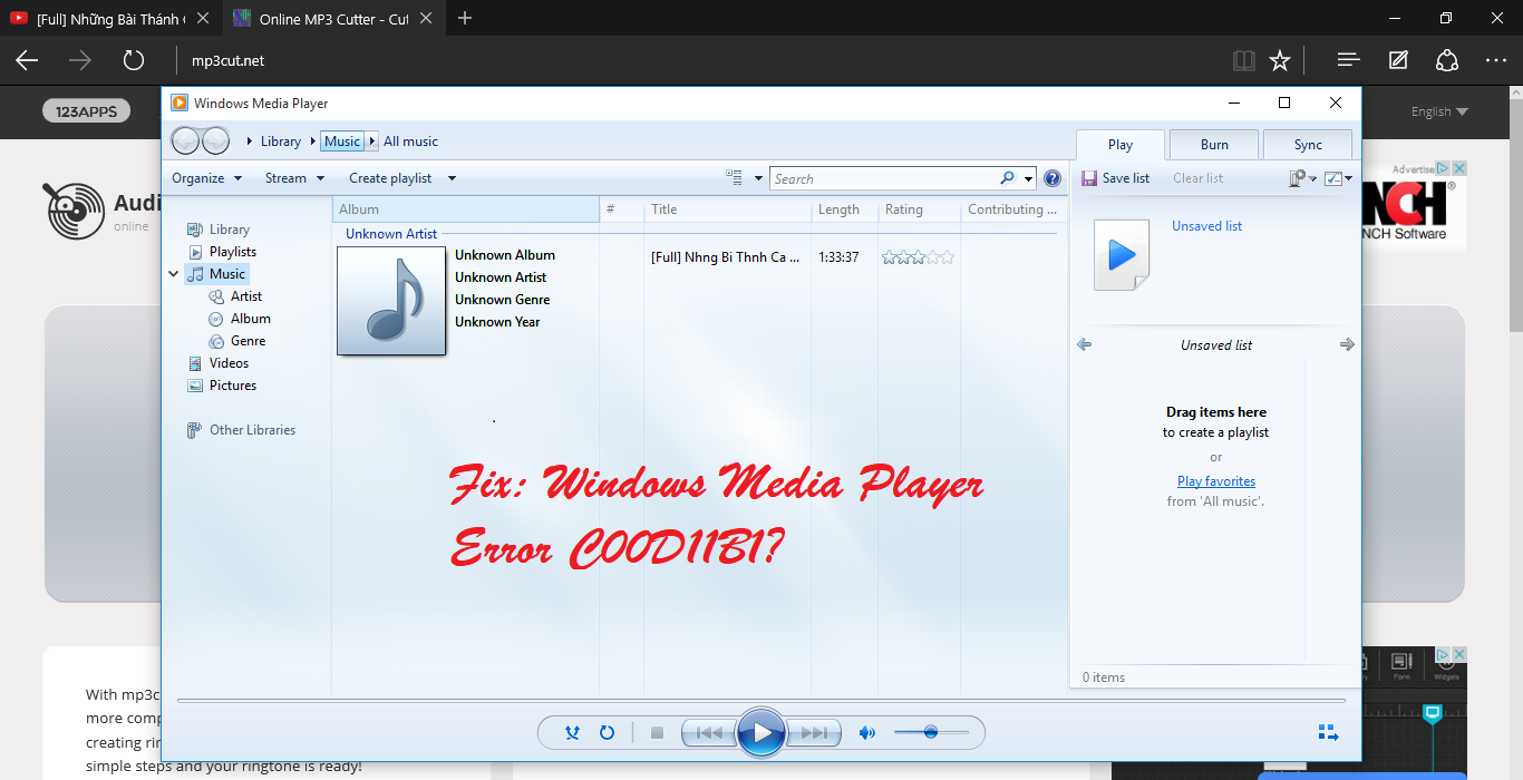 Fix: Windows Media Player Error C00D11B1?
