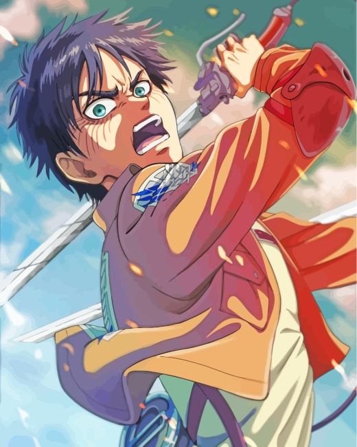 Painting by Numbers with Zoro Roronoa and Eren from Attack on Titan