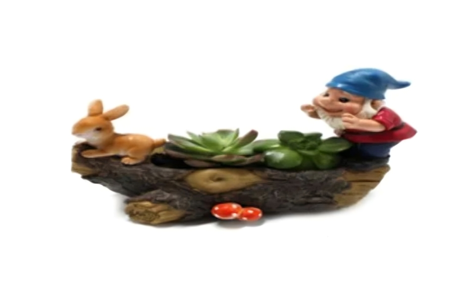  Enhance Garden Aesthetics with a Garden Gnome Playing with Rabbit