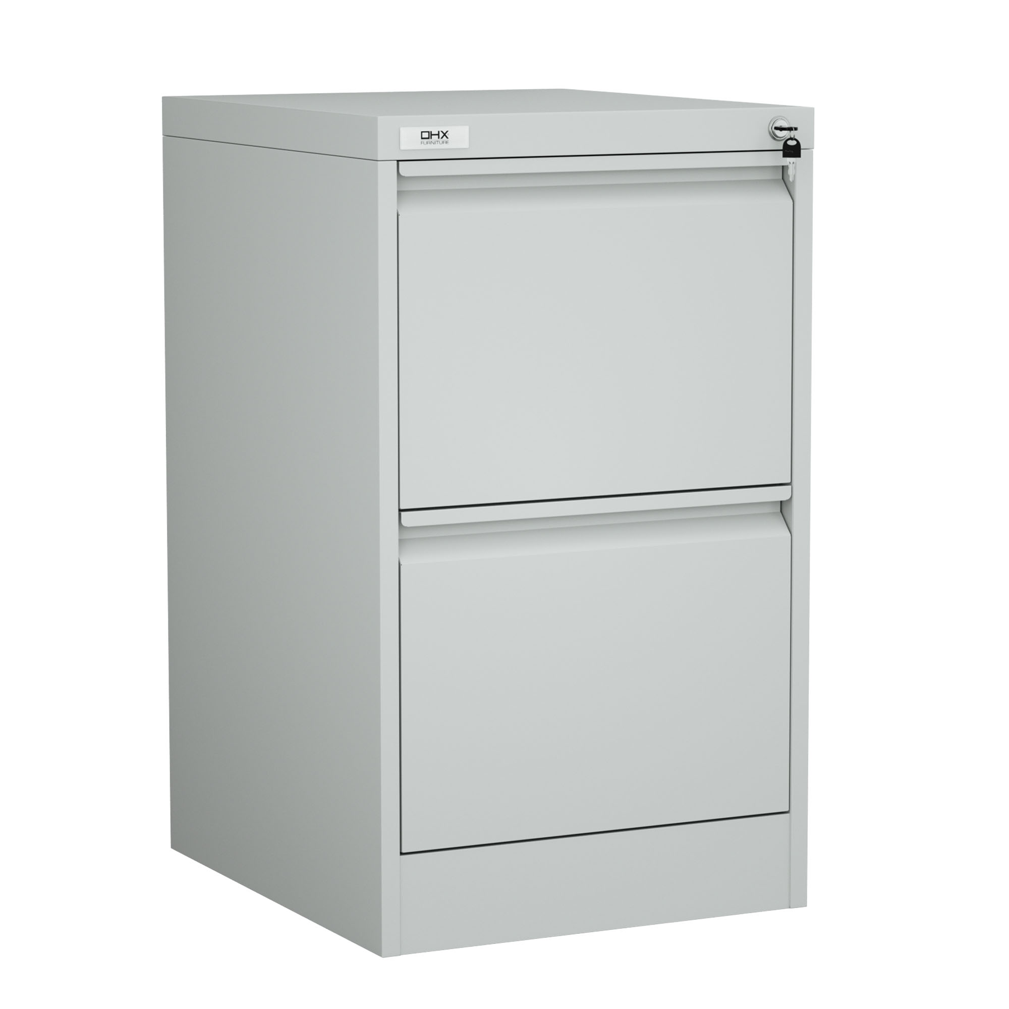 Simplify and Elevate Your Workspace with the OHX 2-Drawer Filing Cabinet in Grey