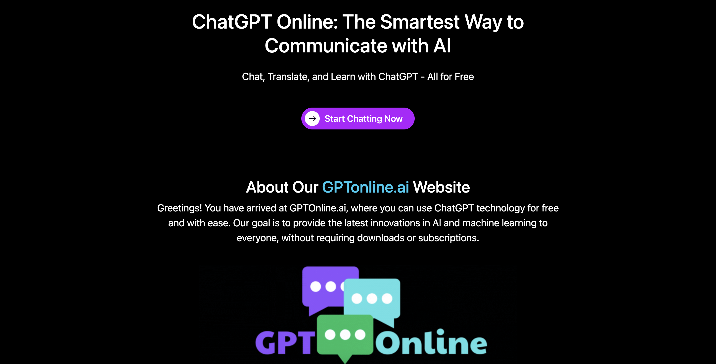 Use ChatGPT for Free Without Registration at GPTOnline.ai