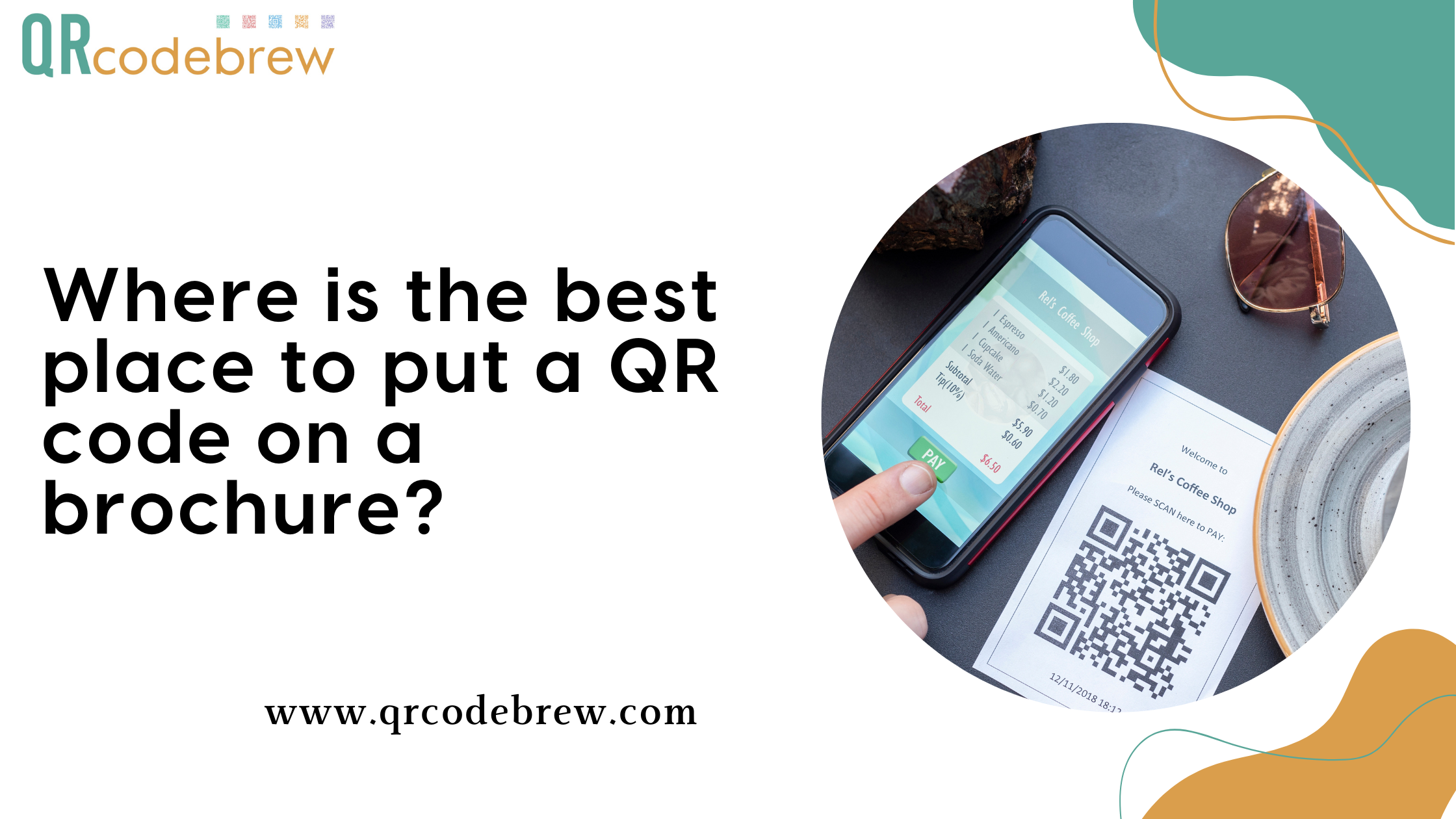 Where is the best place to put a QR code on a brochure?