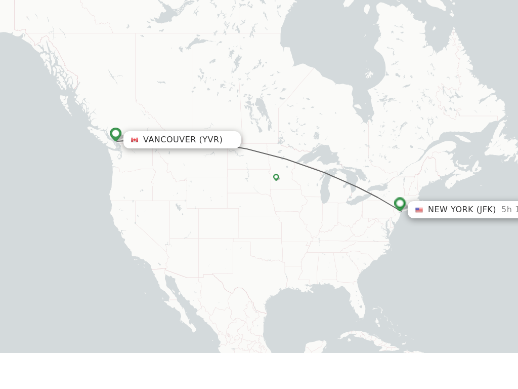 Direct (non-stop) flights from Vancouver to New York