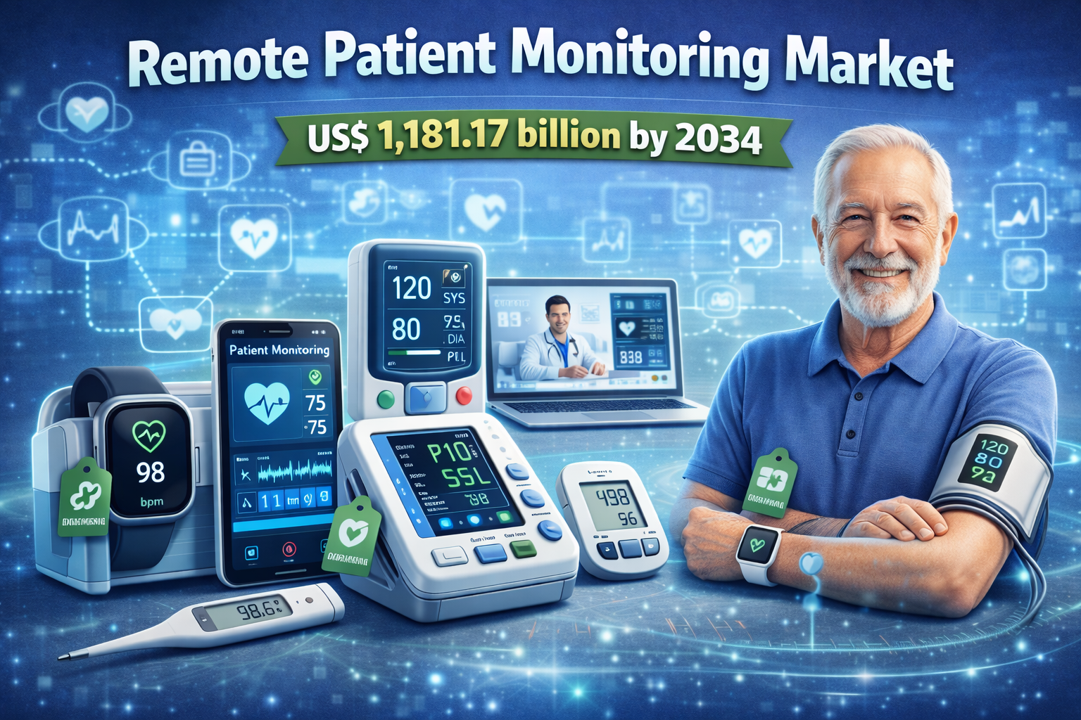 Remote Patient Monitoring Market Set to Reach US$ 1,181.17 Billion by 2034, Expanding at a CAGR of 30.30%