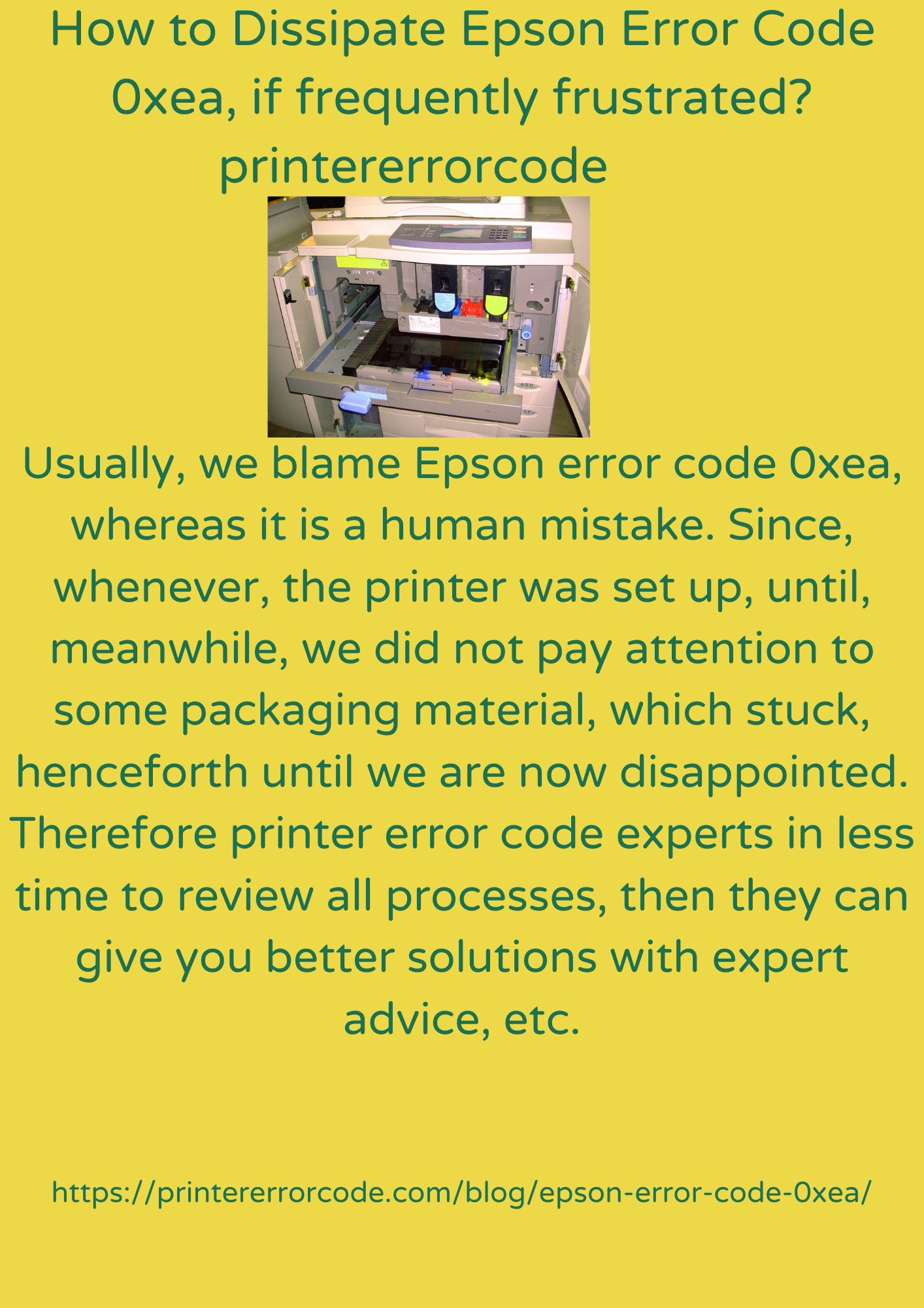 How to Dissipate Epson Error Code 0xea, if frequently frustrated?