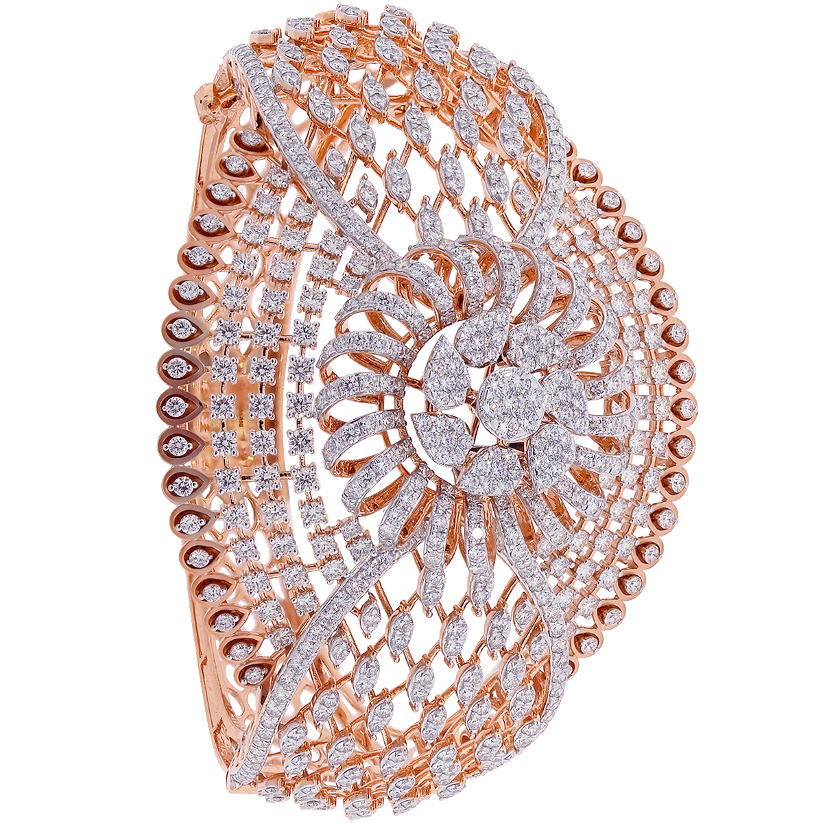 11.56Ct VVS/FG Diamond Kara in 18K Rose Gold - Malani Jewelers