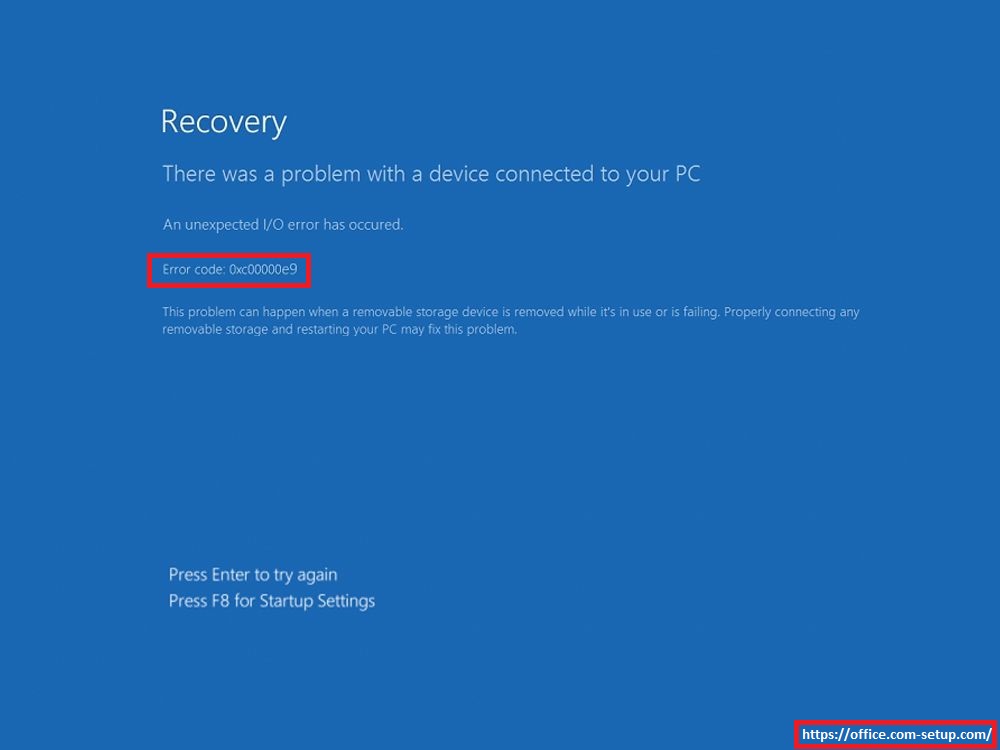 How To Resolve Window Error 0xc00000e9? Www.office.com/setup