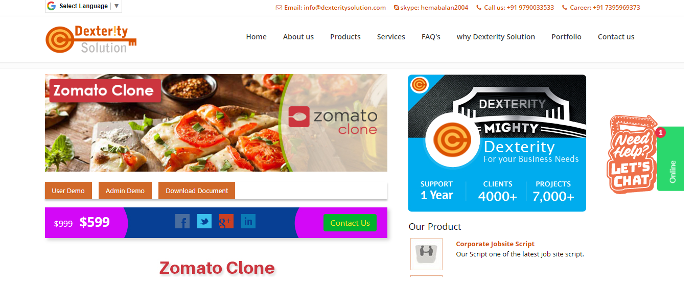 Foodpanda Clone Script - Zomato Clone Script – Dexterity Solution