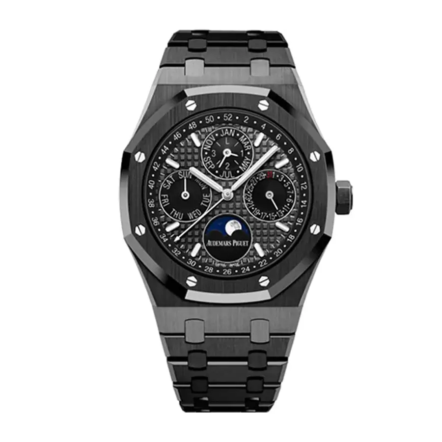 Audemars Piguet Royal Oak Black Dial 41mm Perpetual Calendar Wrist Men’s Watch