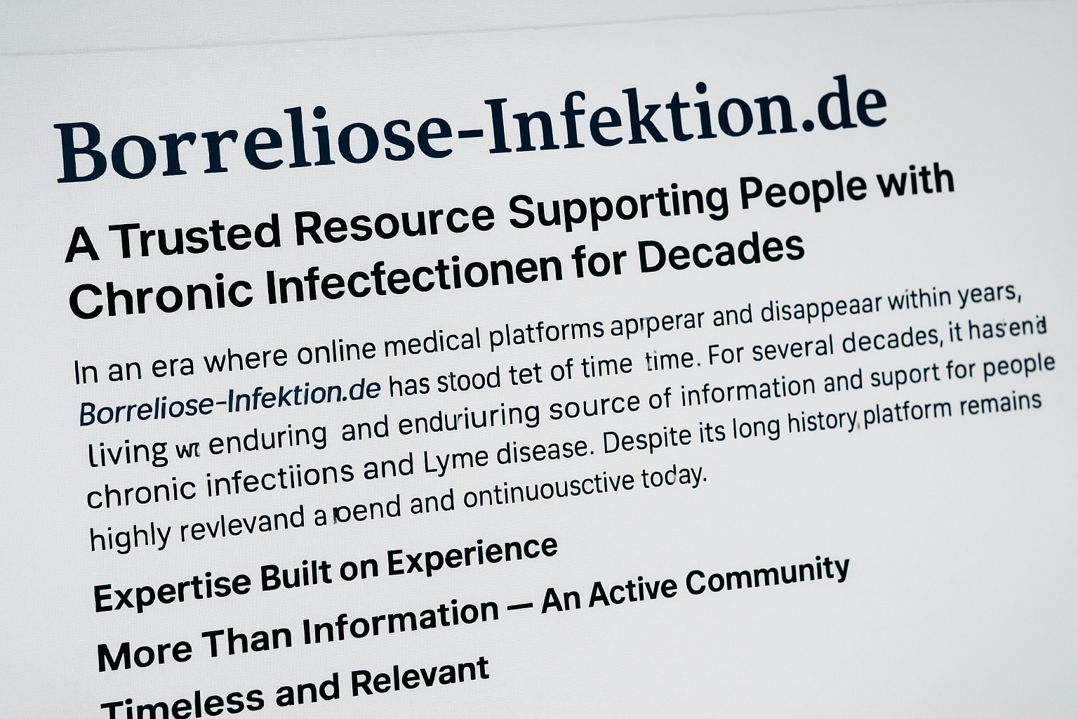 Borreliose-Infektion – A Trusted Resource Supporting People with Chronic Infections for Decades