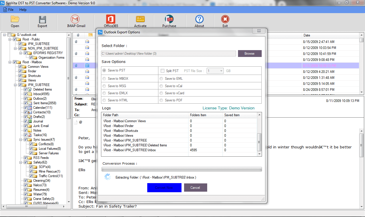 SysVita Exchange OST Exporter tool