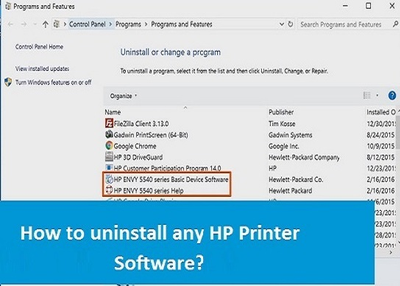 How to uninstall any HP Printer Software?