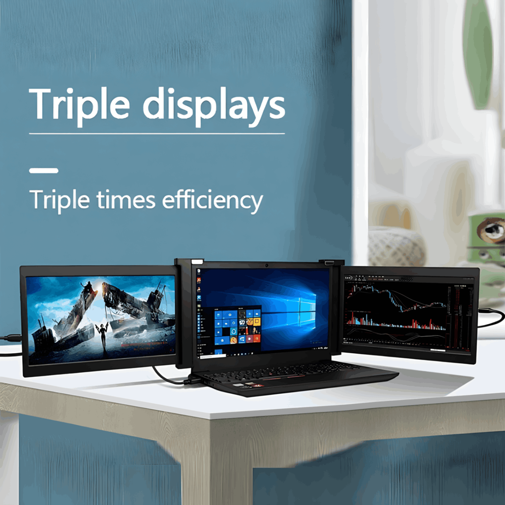 Elevate Your Work Experience with the Trio3tech Portable Dual Monitor