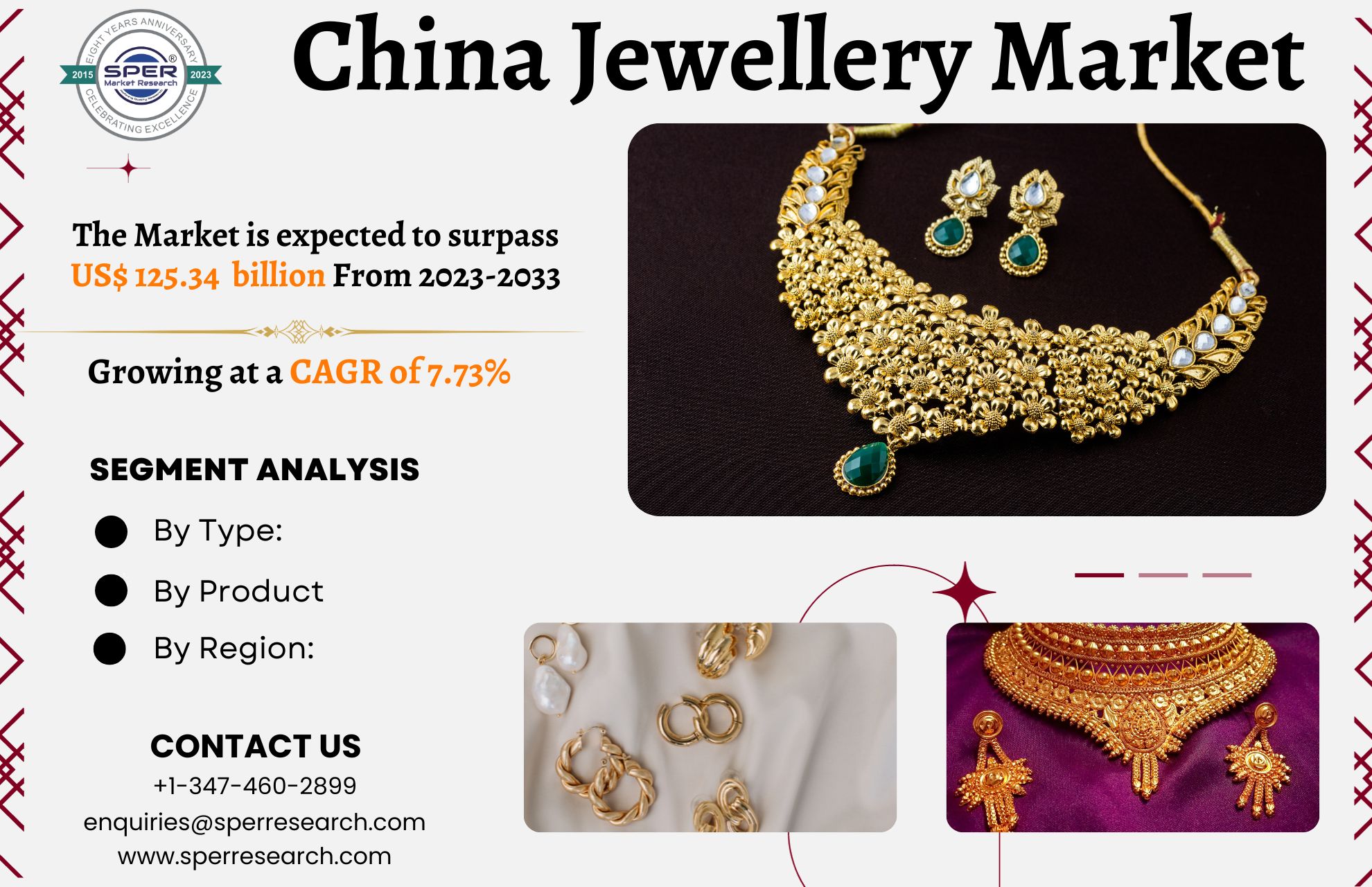 China Jewellery Market Growth 2023- Industry Share, Rising Trends, Demand, Business Challenges, Future Opportunities and Forecast Analysis 2033: SPER Market Research