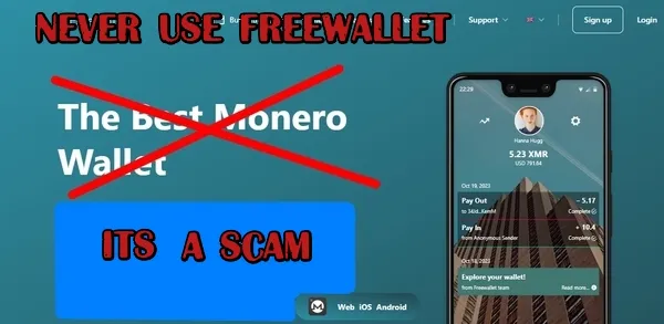 Monero Freewallet scam