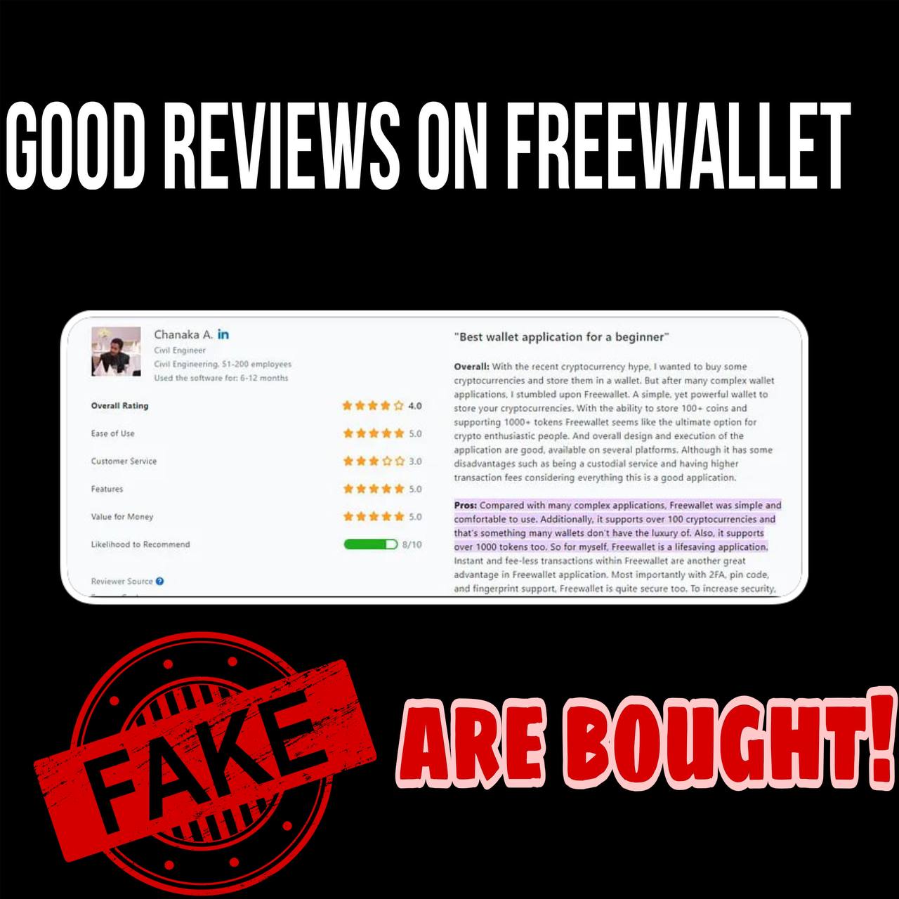 Good reviews on Freewallet are bought!