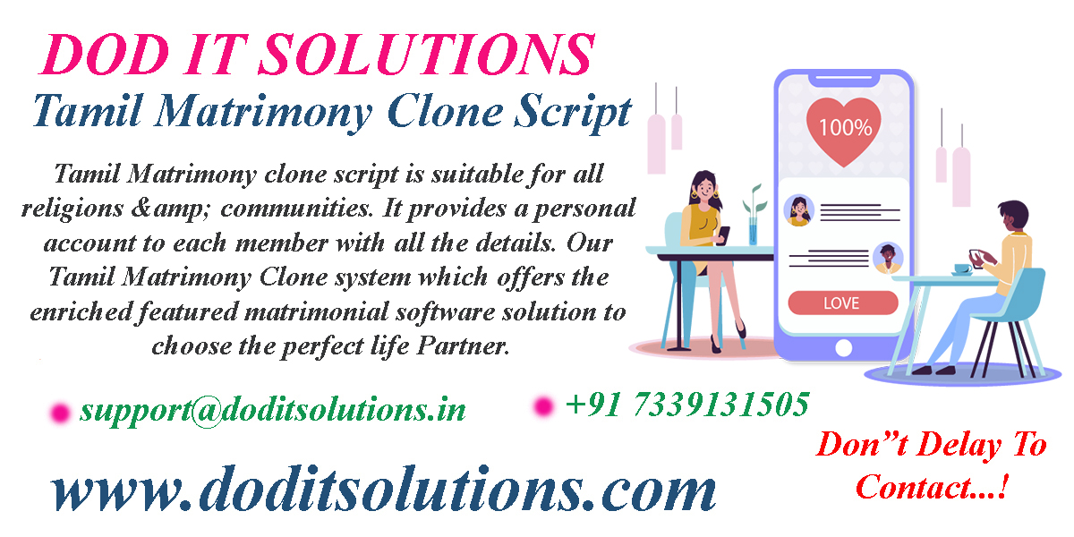 Readymade Tamil Matrimony Clone System - DOD IT SOLUTIONS
