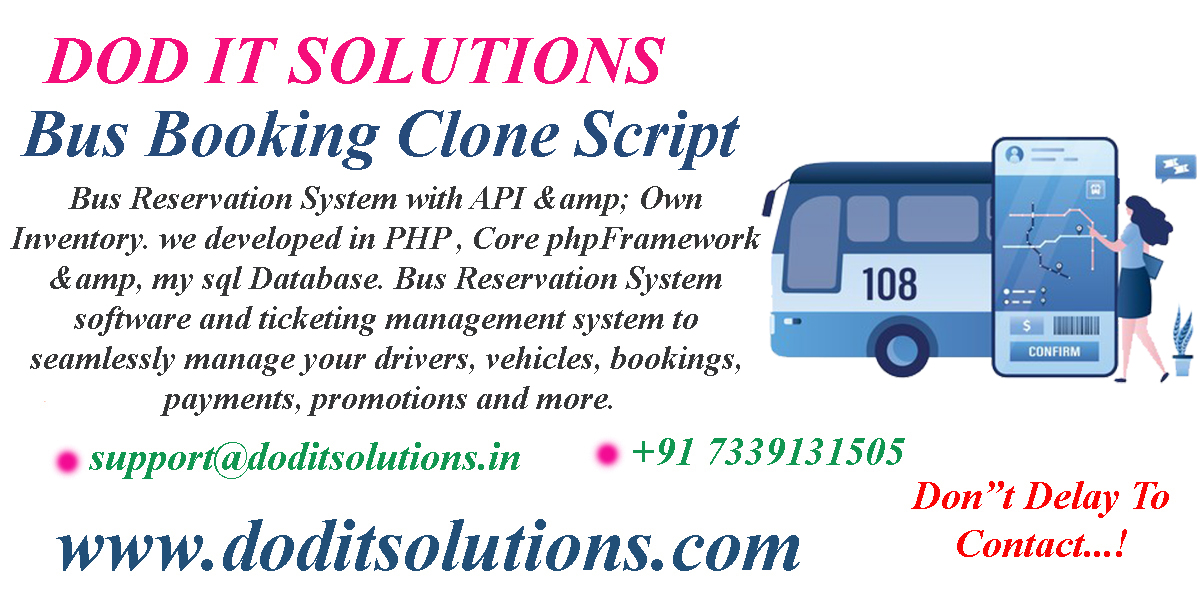 Best Readymade Bus Reservation System - DOD IT SOLUTIONS