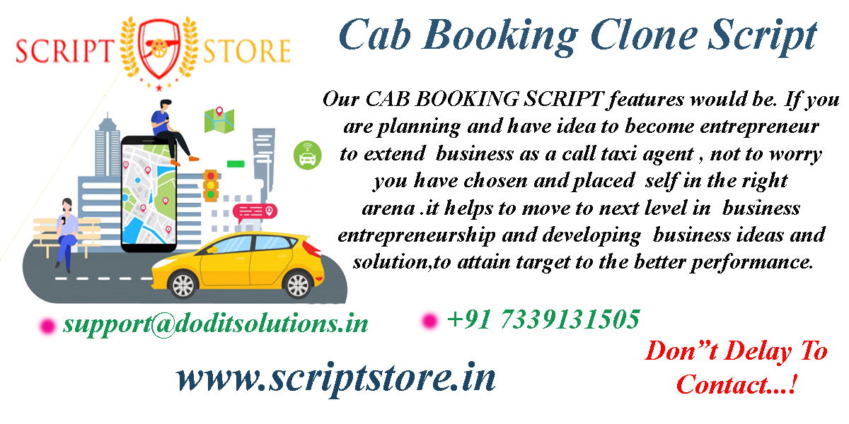 Readymade Cab Booking Clone System - SCRIPTSTORE.IN