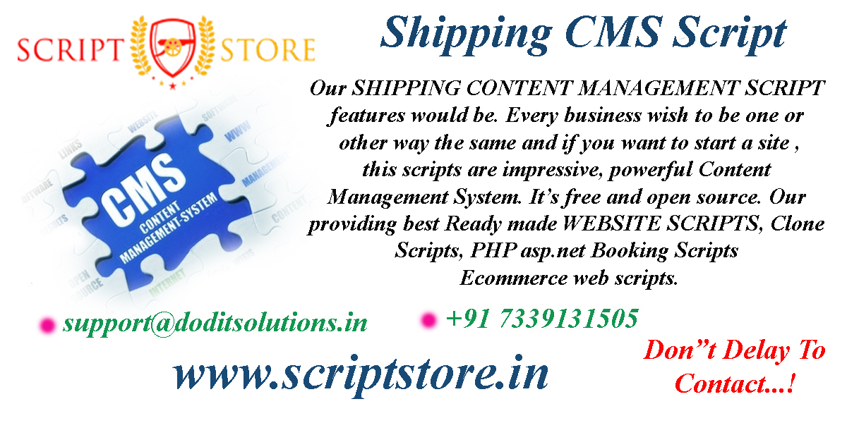 Shipping Content Management System - SCRIPTSTORE.IN