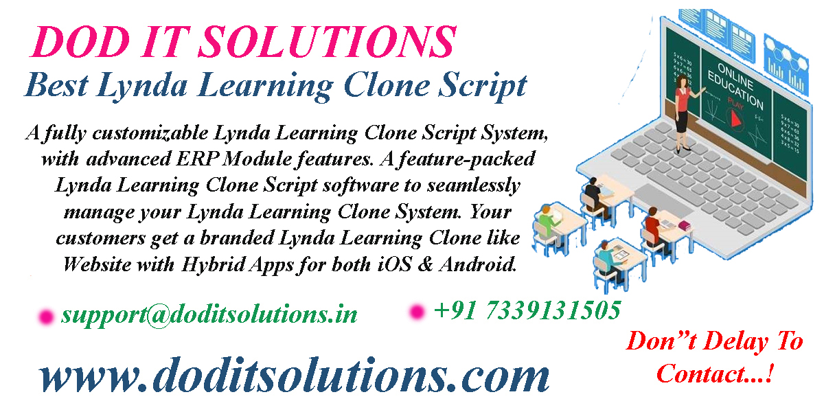 Best Readymade Lynda Learning Clone System - DOD IT SOLUTIONS