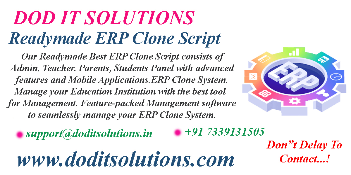 Online Readymade School ERP Clone System - DOD IT SOLUTIONS