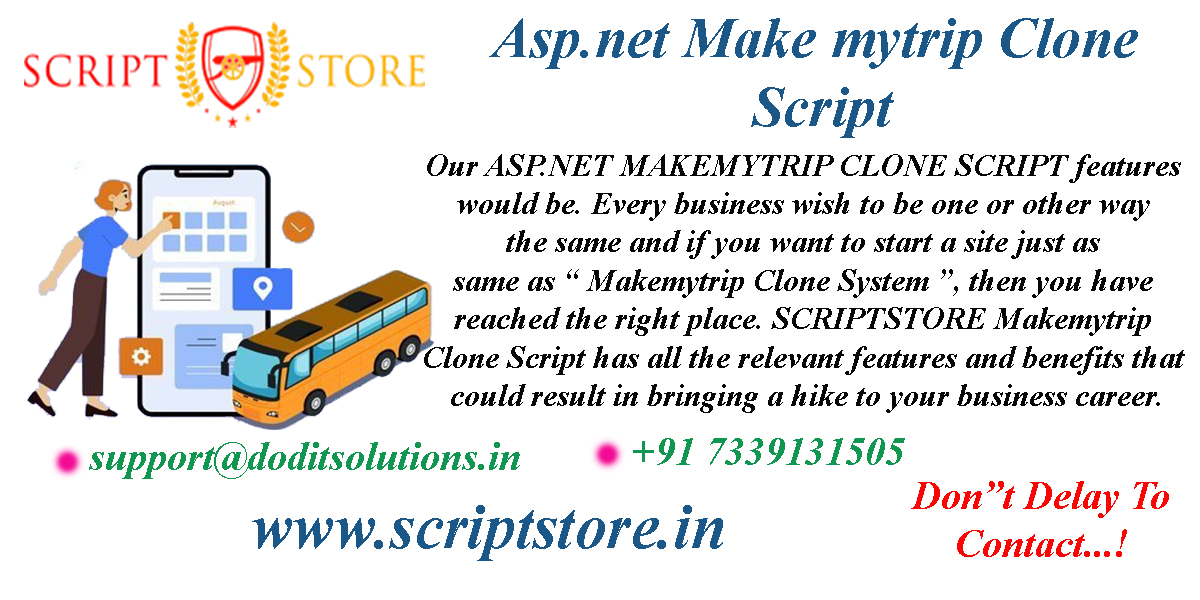 Best Asp.net Make Mytrip Clone System - SCRIPTSTORE.IN