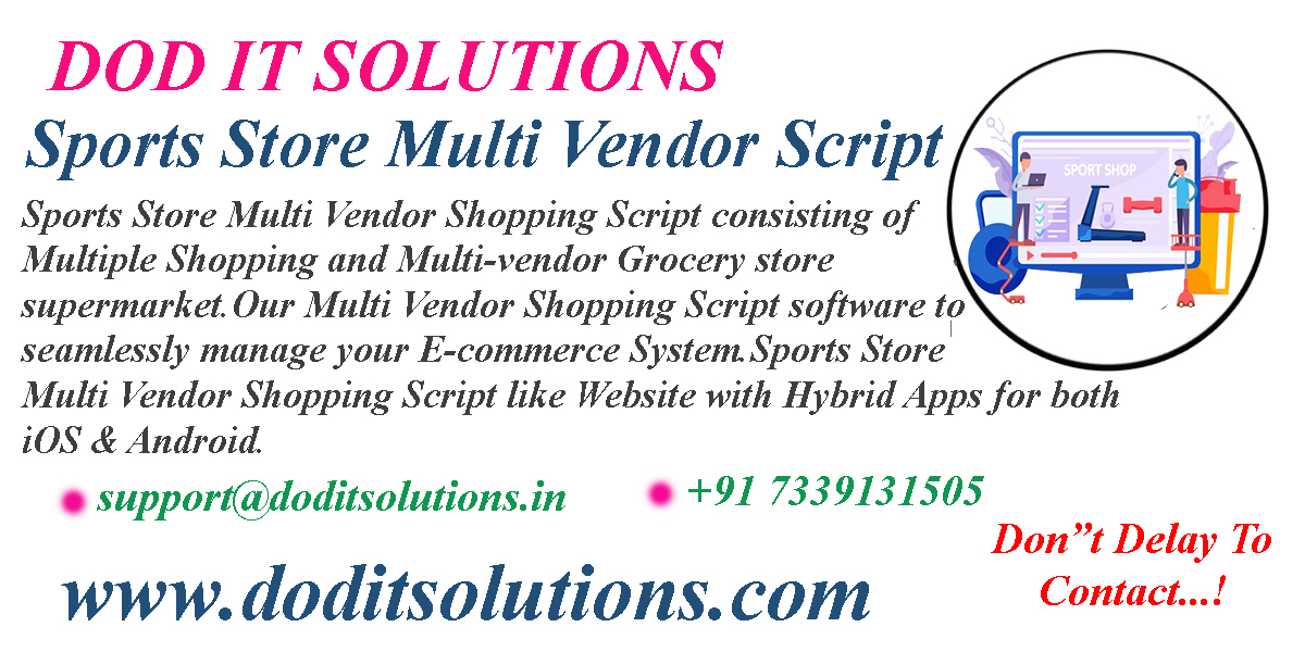 Sports Store Multi Vendor Script - Readymade Clone Script