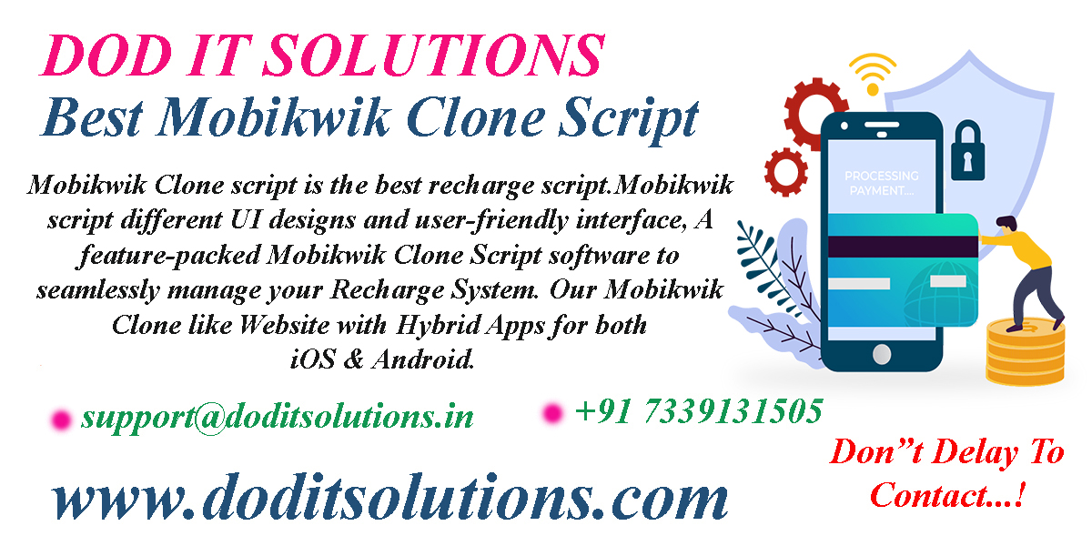 Readymade Mobikwik Clone System - DOD IT SOLUTIONS