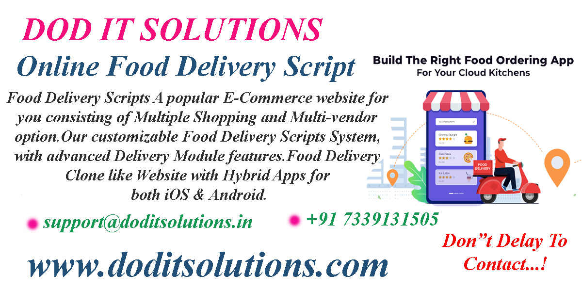 Online Food Delivery Clone Script - DOD IT SOLUTIONS