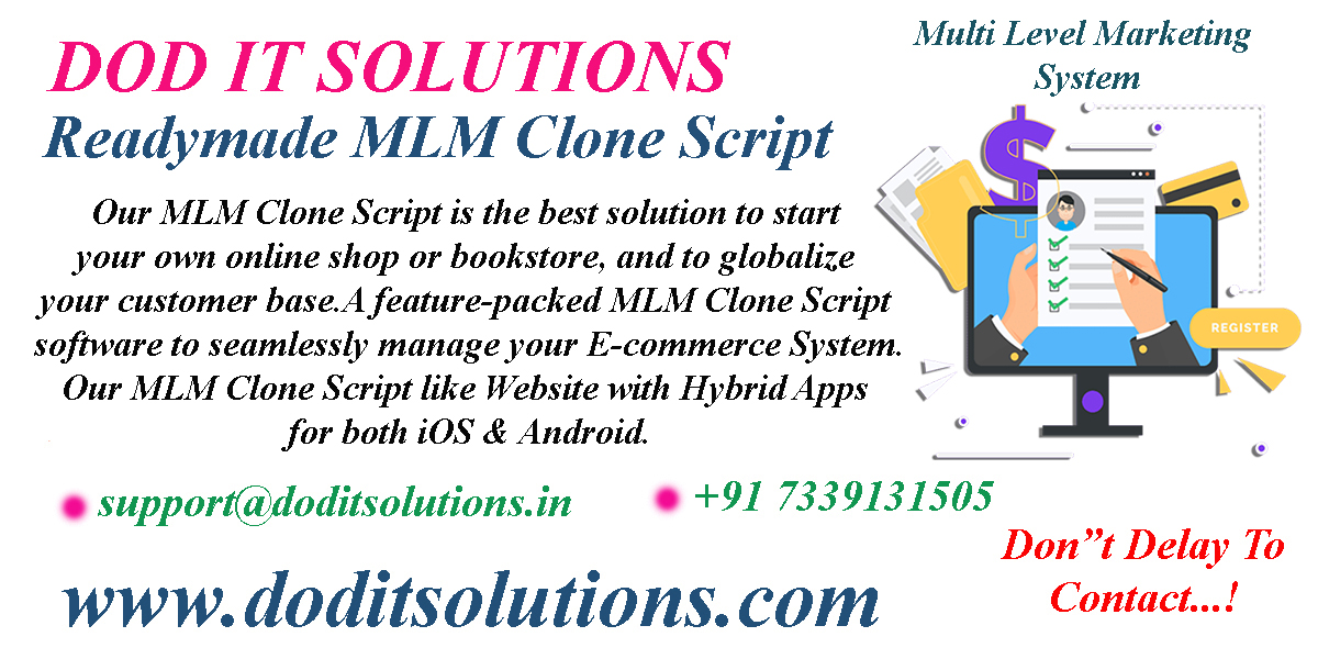 Readymade MLM Clone System - DOD IT SOLUTIONS